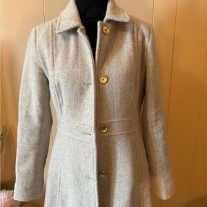 J Crew Coat Women’s 4 Wool Blend Lady Day Light Gray Tweed Preppy Mid Thigh